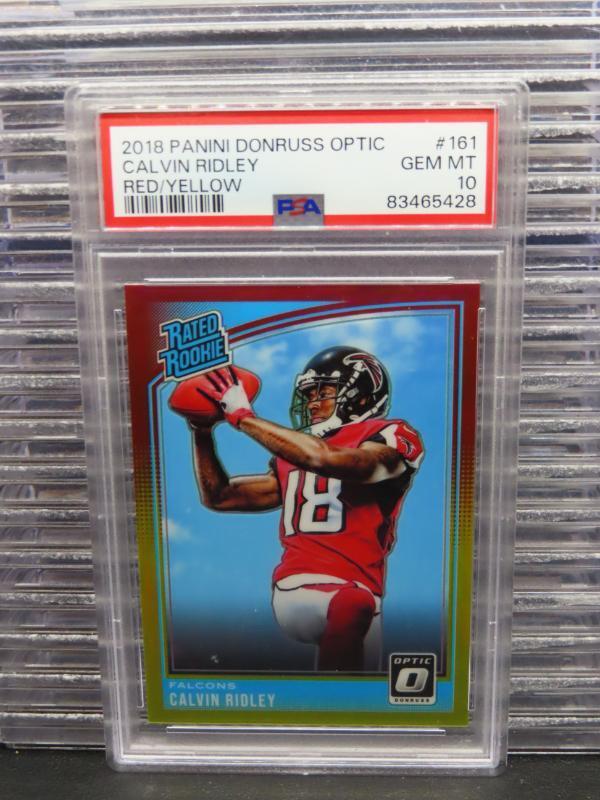 2018 Donruss Optic Calvin Ridley Red Yellow Prizm Rated Rookie RC #161 PSA 10