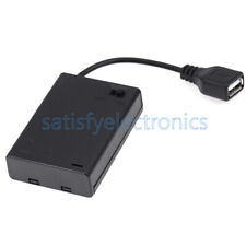 DC4.5V Portable AA Battery Holder Storage Box Case USB Power Supply Battery NEW