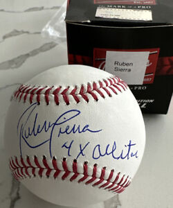 Ruben Sierra Signed Ball 4X All-Star Inscription; Schwartz Sports￼ Authenticated