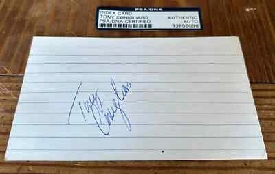 Tony Conigliaro Signed Auto Index Card + Photo Boston Red Sox PSA DNA******* - Image 1 of 3