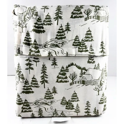 Threshold Twin XL Sheet Set 400 Thread Sateen Holiday Ivory Winter Scene - Image 1 of 4