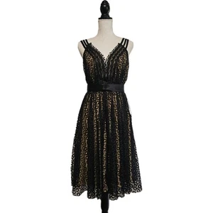 NWT Marc Bouwer Glamit $595 Black Lace Fit & Flare Dress Size 6 Whimsigoth Hoco - Picture 1 of 7