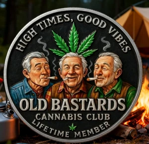 Old Bastards Cannabis Club Coin,Funny Lifetime Member Challenge Coin - Picture 1 of 18