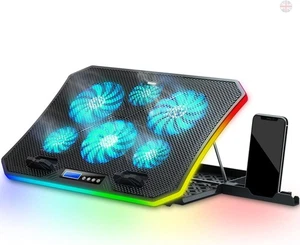 TopMate C12 Laptop Cooling Pad RGB Gaming Notebook Cooler for Desk and Lap Use - Picture 1 of 10