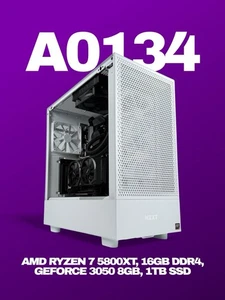 GAMING PC (RYZEN 5800XT, 16GB DDR4, GEFORCE 3050 8GB GDDR6, 1TB M.2 SSD, WIN 11) - Picture 1 of 13