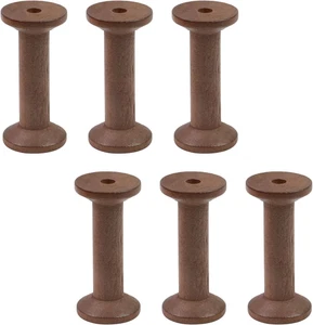 6 Pcs Small Wooden Empty Thread Spools Yarn Textile Bobbins 3" X 0.3" - Picture 1 of 12