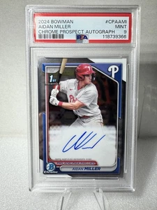 2024 Bowman Chrome Prospect Autographs Aidan Miller #CPA-AMI Phillies PSA 9 - Picture 1 of 2