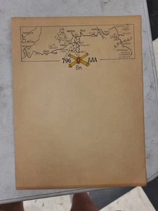 WWII 796th AAA Battalion Map European Theater Anti Aircraft Artillery Unit - Picture 1 of 3