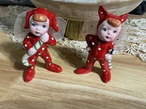 Vtg Pixie Elf Bunny Mouse Cat Japan Figurines (2) Ceramic MCM Empress Rare (2) - Picture 1 of 6