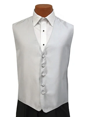 Men's Brandon Michael Platinum Light Silver Tuxedo Vest Size Medium M - Image 1 of 3