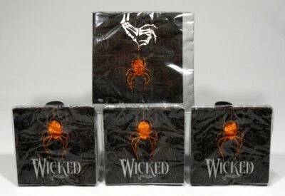 WICKED SPIDER HALLOWEEN PARTY KIT - 64 FOIL STAMPED LUNCH & BEVERAGE NAPKINS! - Image 1 of 4