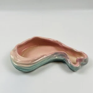Vintage Hull Pottery Green Blue Pink Drip Glaze Console Bowl Planter 404 USA - Picture 1 of 7