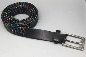 Cintura Robert Graham Warrick in pelle nera arcobaleno - Foto 1 di 7