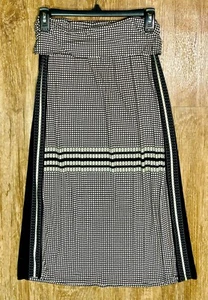 M.S.S.P. Sz S Black/White Dotted Midi Polyester Blend Knit Skirt - Picture 1 of 2
