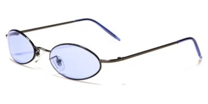 NEW ROUND BLUE LENS WOMENS SUNGLASSES DECO RETRO 90'S UV400 EYEDCLR16001 - Picture 1 of 1