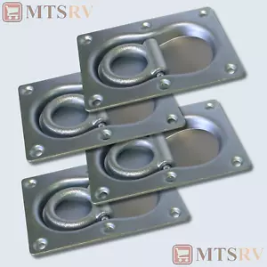 Brophy RR12 3.300 lb. Anillo en D de cuerda empotrada rectangular - PACK DE 4 amarre de zinc - Imagen 1 de 1