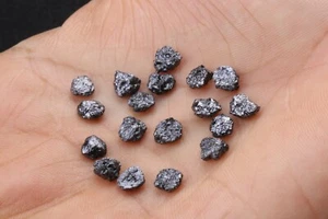 5 Pcs 5.0mm Each Natural Black Raw Rough Flat Diamonds Perfect for prong setting - Bild 1 von 7