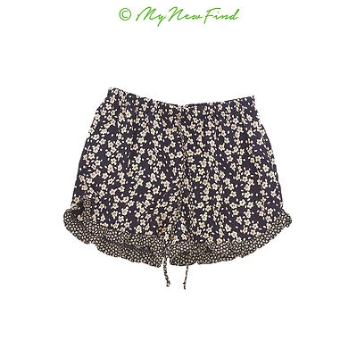 Soprano Nordstrom Juniors Skort Skirt L Ruffle Trim Black Floral Casual NEW B61 - Image 1 of 2