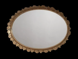 "De colección Bandeja tocador tocador tocador de filigrana dorada espejada años 70 parte inferior de fieltro 16,5 x 11,5""" - Imagen 1 de 7