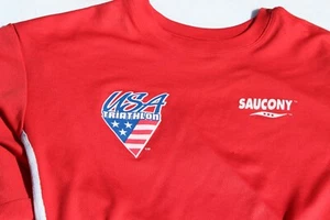 Saucony Olympic Triathlon Shirt Herren X Large rot feuchtigkeitsableitend Stretch Laufen USA - Bild 1 von 11