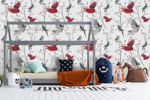 3D Birds Pattern Wallpaper Wall Mural Removable Self-adhesive Sticker6107