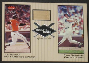 Joe Morgan Ryne Sandberg 2002 Fleer Greats Dueling Duos Game Used Bat Giants Cub - Bild 1 von 2