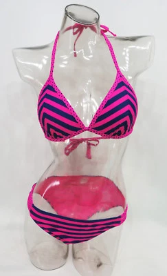 Conjunto de bikini de 2 piezas push up a rayas rosa SO traje de baño para niños XS,S,XL #2089 Foto 1 de 4