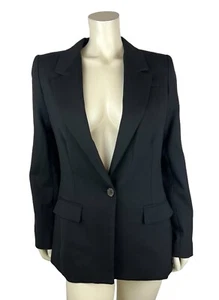 J. Schwarzer italienischer City Wolle Willa Blazer Größe 4T Knopf Kerbe Revers hoch - Bild 1 von 11