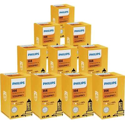 10x Philips Vision H4 Halógeno Hasta 30% más Luz 60/55W 12V Lámparas - Imagen 1 de 2