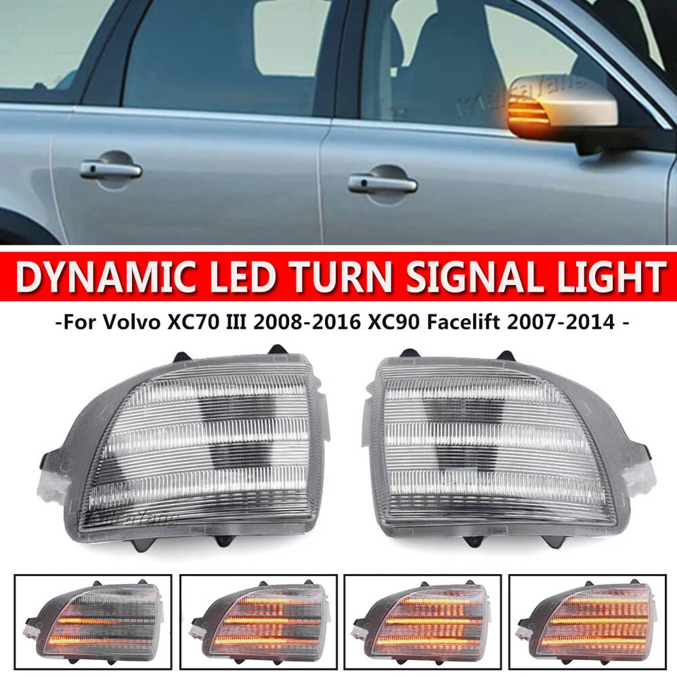 Intermitente de luz de señal de giro LED secuencial para Volvo XC70 2008-2016 XC90 2007-2014 Foto 1 de 4