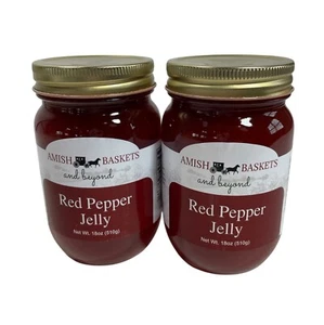 Jalea de pimienta roja picante Amish sin OGM totalmente natural vegana - 18 oz - 2 frascos - Imagen 1 de 6