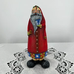 Artist Club, SANTA IN A Red SUIT HOLDING A Present and Bell 10” - Picture 1 of 10
