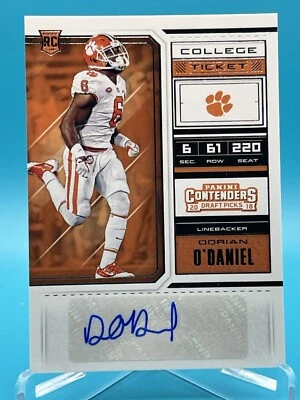 2018 Panini Contenders Draft Picks College Ticket Dorian O'Daniel Rookie Auto RC - Image 1 of 2