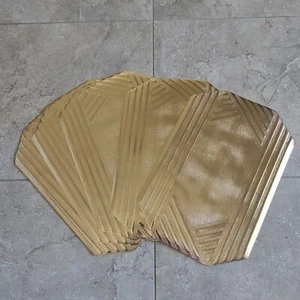 5 Vintage Art Deco Vinyl Gold Rectangle Placemats Holiday Hollywood Regency - Picture 1 of 8