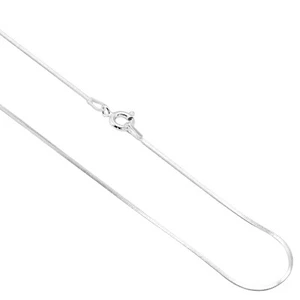 925 Massiv Sterlingsilber Langlebig Quadratische Schlangenkette 0,8 mm Federringverschluss - Bild 1 von 12
