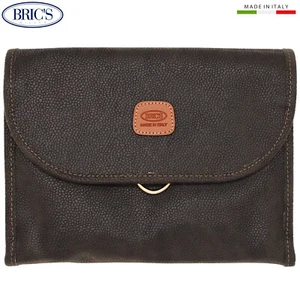 BRIC'S LIFE Necessaire tri-fold traveler toiletry bag purse beauty-case olive M - Picture 1 of 6
