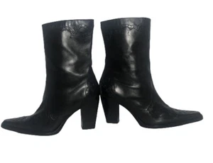 Antonio Melani Boots ~Black ~Women’s Size 6M ~Leather ~Cowgirl Western ~Embossed - Picture 1 of 10
