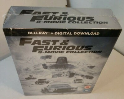 Fast & Furious 8 Movie Collection [Blu-ray,REGION FREE] NEW-Box Shipping w/Track Foto 1 de 4