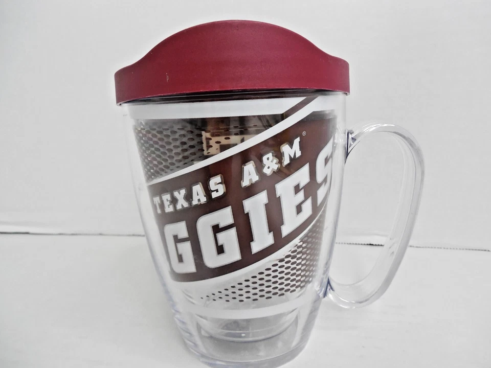 Vaso aislante Tervis Texas A&M con envoltura y tapa taza de 16 oz - Tritan transparente Foto 1 de 4