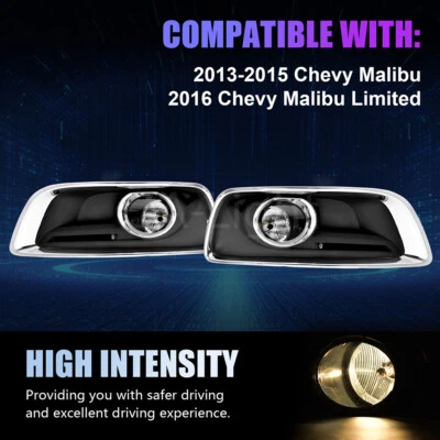 Par de luces antiniebla aptas para Chevrolet Chevy Malibu 2013 2014 2015 parachoques delantero Foto 1 de 4