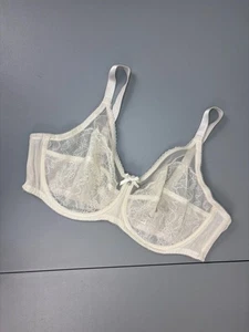 Wacoal women's 42D ivory retro chic full figure underwire bra unlined lace - Picture 1 of 5