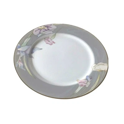 Mikasa Charisma Gray L9049 Salad Plate – 7.5" Floral Gold Trim set of 4 - Image 1 of 3