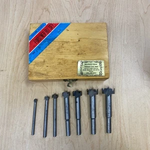 Forstner Bit Set 7 Piece Woodworking Tools 1/4"-1" In Wooden Case..B40 - Picture 1 of 11
