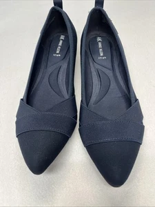 Zapatos Anne Klein Azul Marino Punta Iflex Tela, Talla 9.5M - Imagen 1 de 6