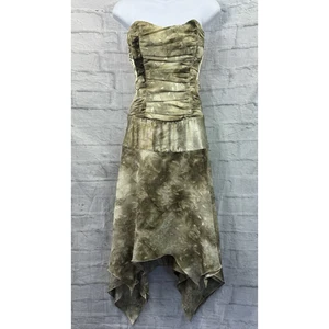 Charas A-Linie Cocktail Korsett Kleid grün Satin Gr. 10 Fairycore launisch romantisch - Bild 1 von 10