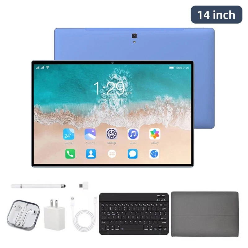 5G Tablet 14Inch 2K HD 16G Ram 1TB Rom Android13 gift Keyboard 10 Cores 12900mAh - Image 1 of 4
