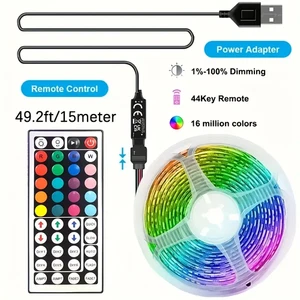 15MLED Strip Lights RGB 5050 Colour Changing USB Self-Adhesive Tape UK Seller - Picture 1 of 15