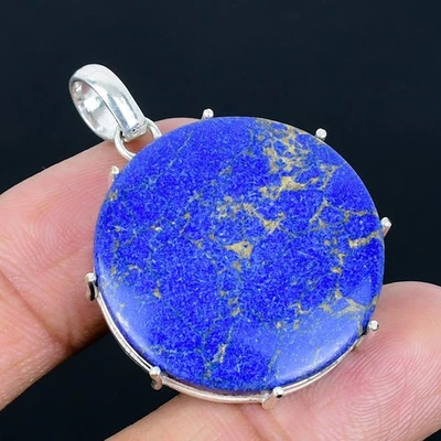 Colgante hecho a mano enchapado en plata 925 turquesa púrpura cobre de 1,78" Foto 1 de 3