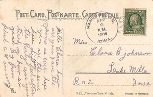 Iowa Hanlontown 1909 Doane 2/5 PC. - Imagen 1 de 1
