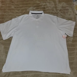 Polo Shirt New Wonder Nation Men White Short Sleeve Polo Shirt Size 3XL (54-56) - Picture 1 of 11